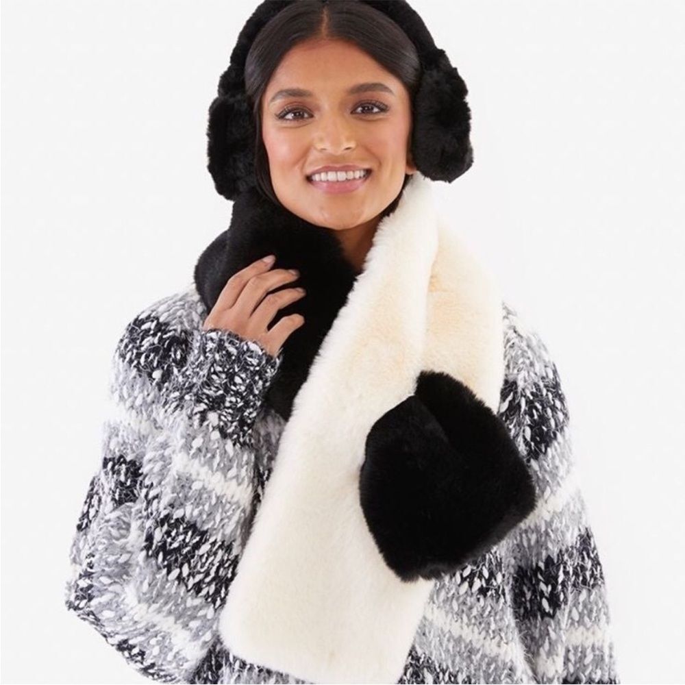 🎉HP! Apparis scarf set Layne black/ivory scarf & black Syd earmuffs. Brand new!